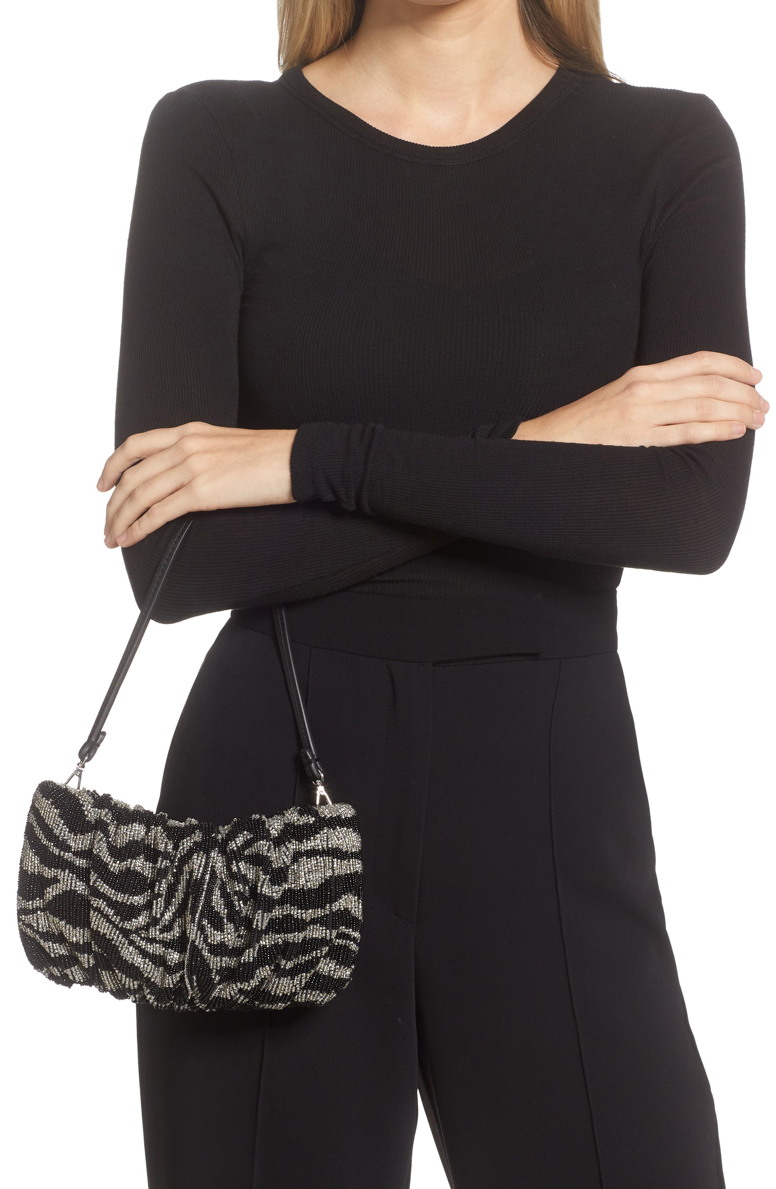 STAUD Beaded Bean Shoulder Bag, Alternate, color, 