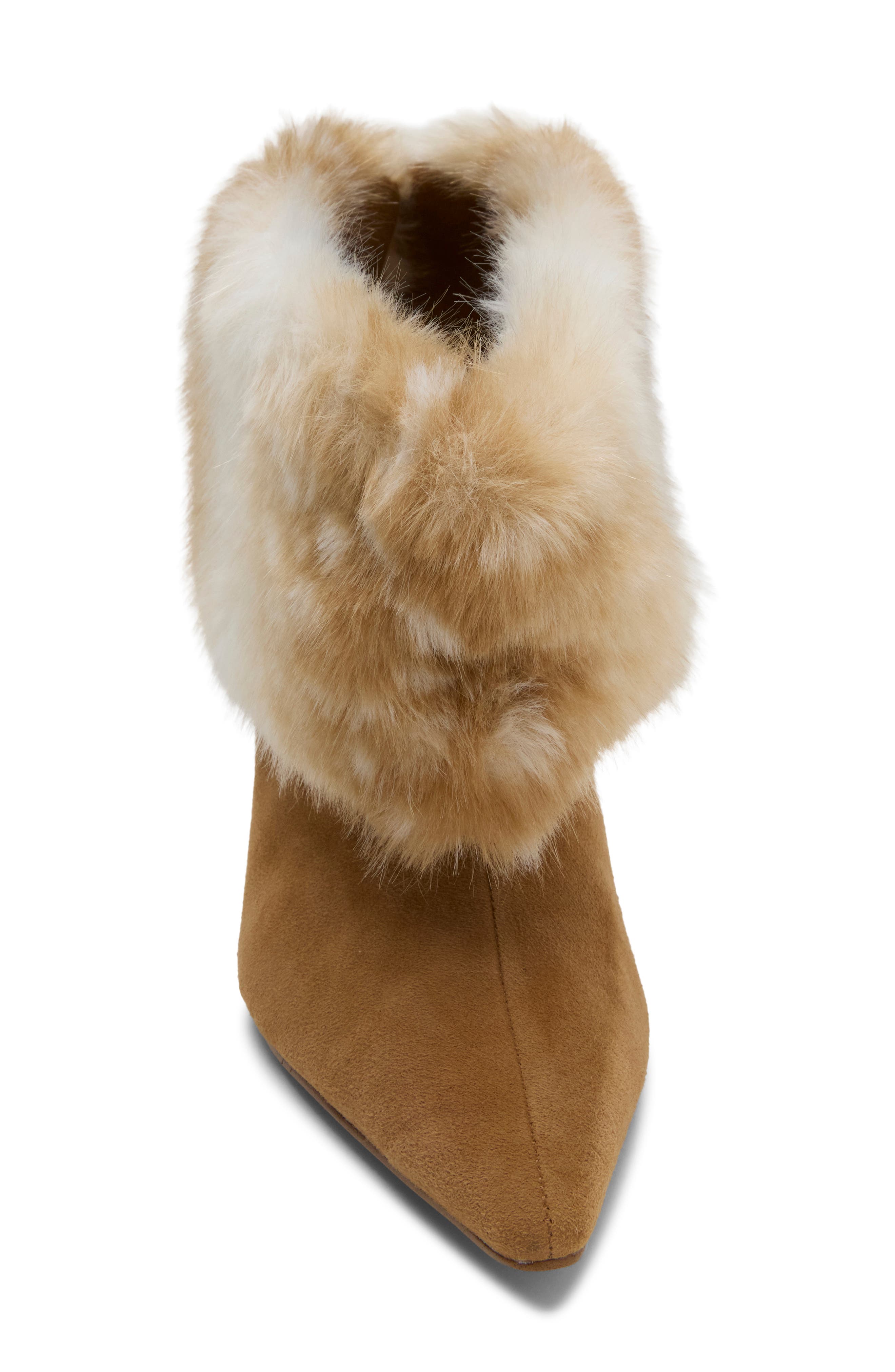 Enella Faux Fur Bootie, Alternate, color, TAN/ MULTI