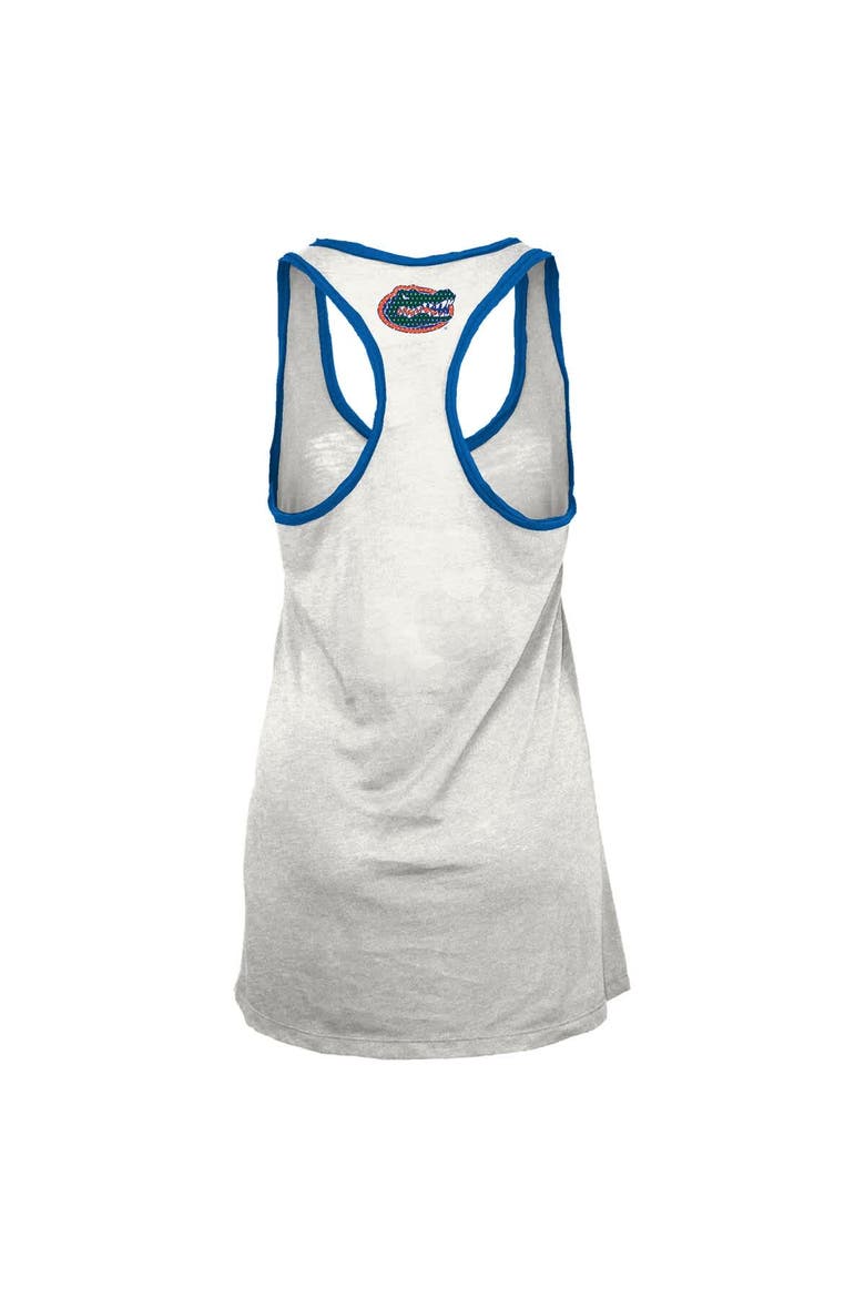 Women's Pressbox White/Royal Florida Gators Tracy Racerback Burnout Tank Top, Alternate, color, White