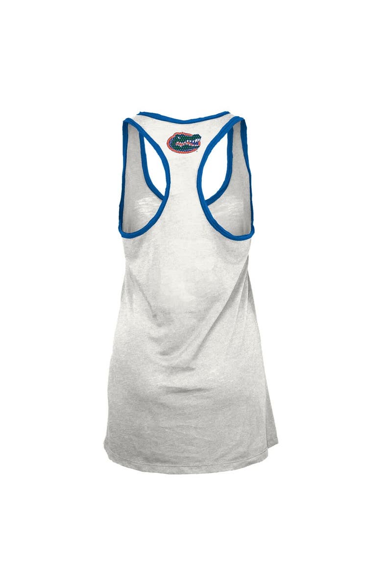 PRESSBOX Women's Pressbox White/Royal Florida Gators Tracy Racerback Burnout Tank Top, Alternate, color, White