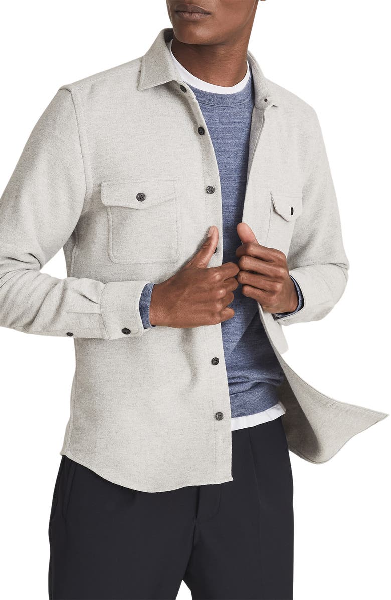 Reiss Miami Flannel Button-Up Shirt Jacket, Main, color,
