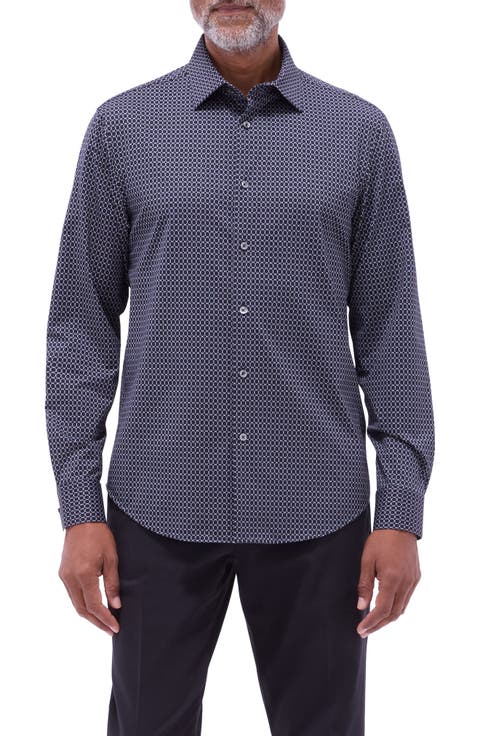 James OoohCotton® Geometric Print Button-Up Shirt
