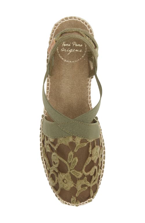 Toni Pons Terra Espadrille Wedge In Khaki Fabric
