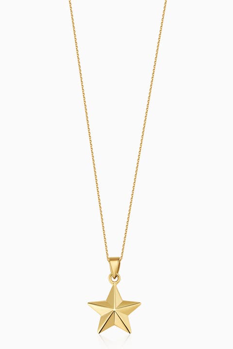 14K Gold Street Star Pendant Necklace