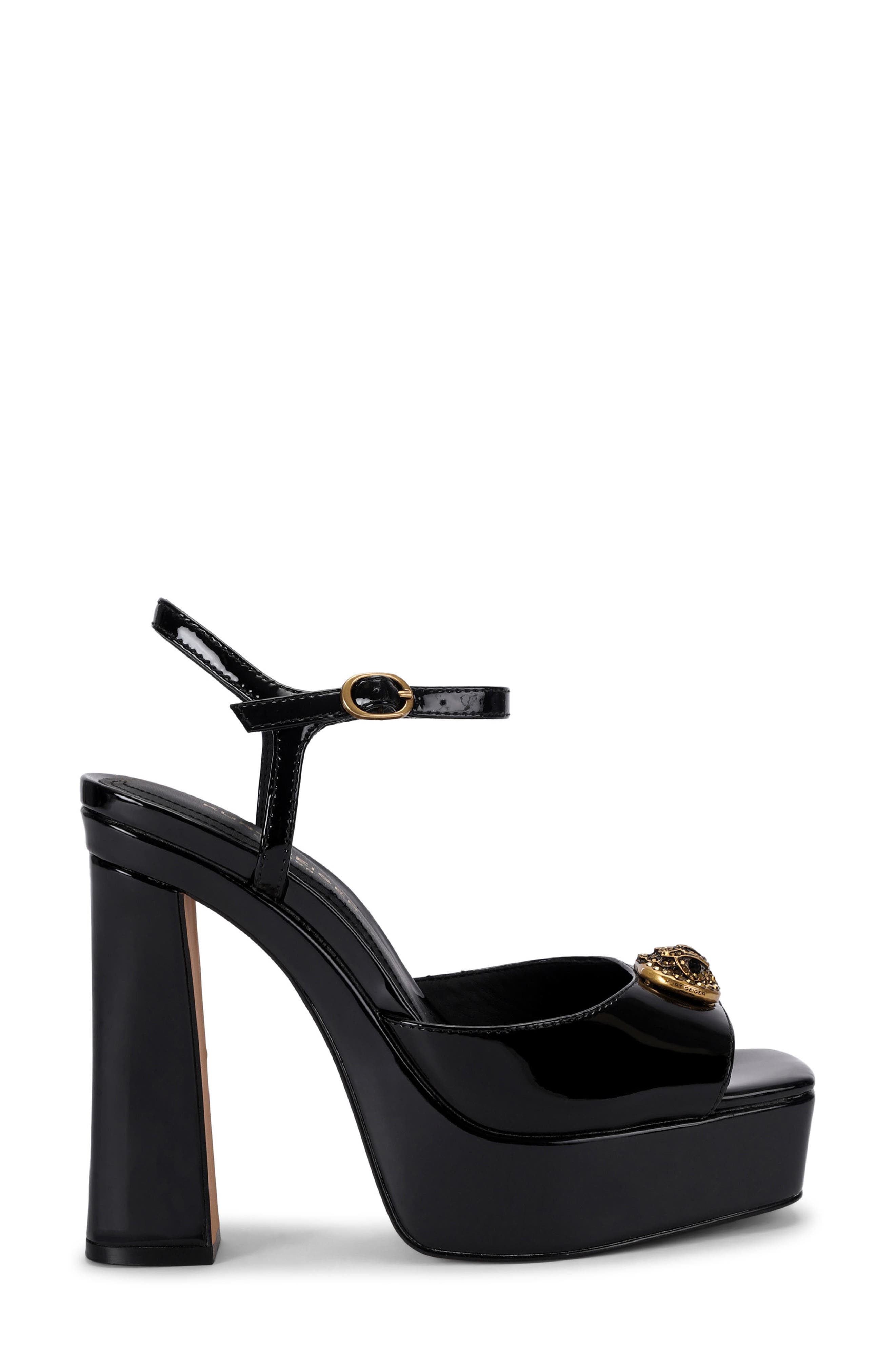 Chelsea Platform Peep Toe Sandal, Main, color, BLACK
