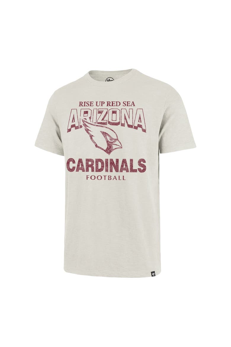 Men's '47  Natural Arizona Cardinals Head On Scrum Slub T-Shirt, Alternate, color, Natural
