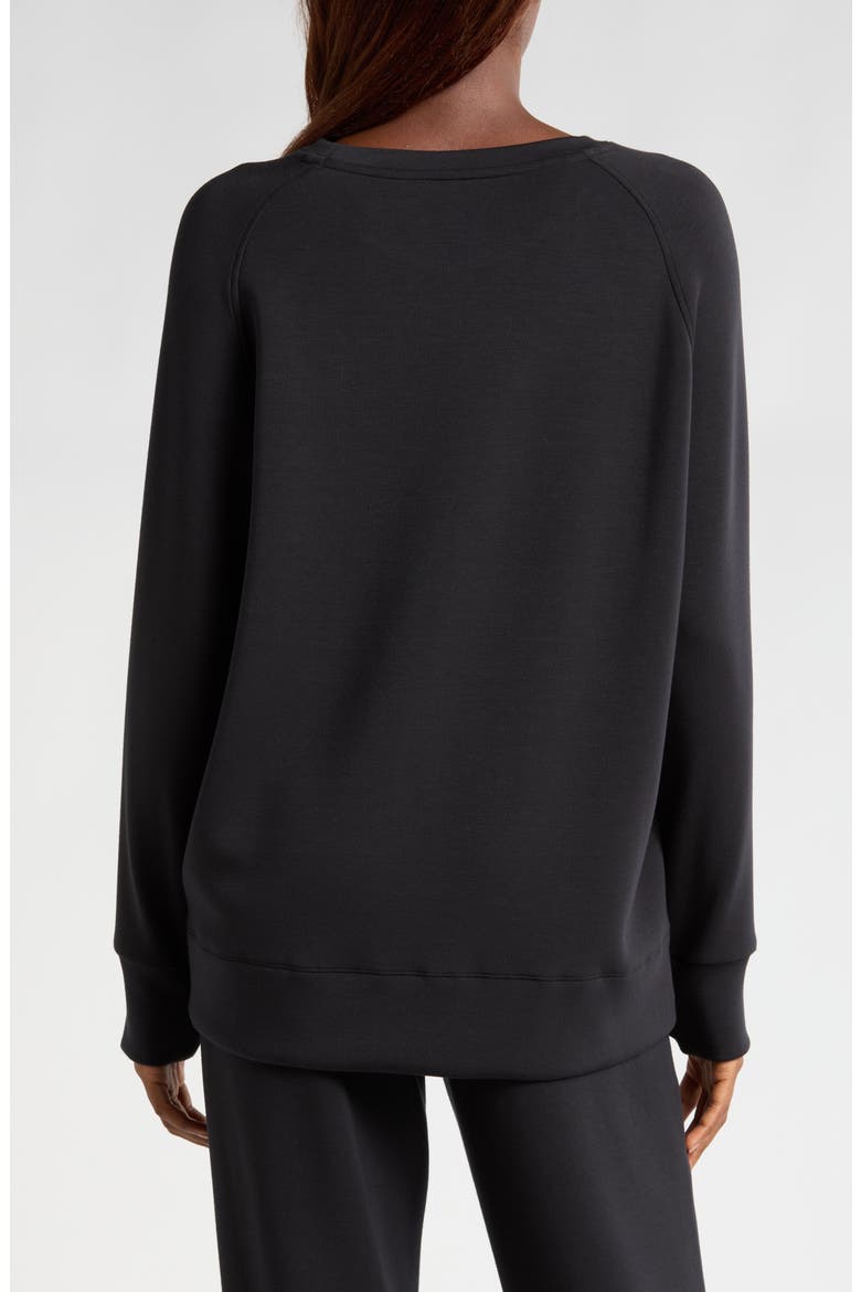 Soft Scuba Knit Oversize Crewneck Sweatshirt, Alternate, color, BLACK