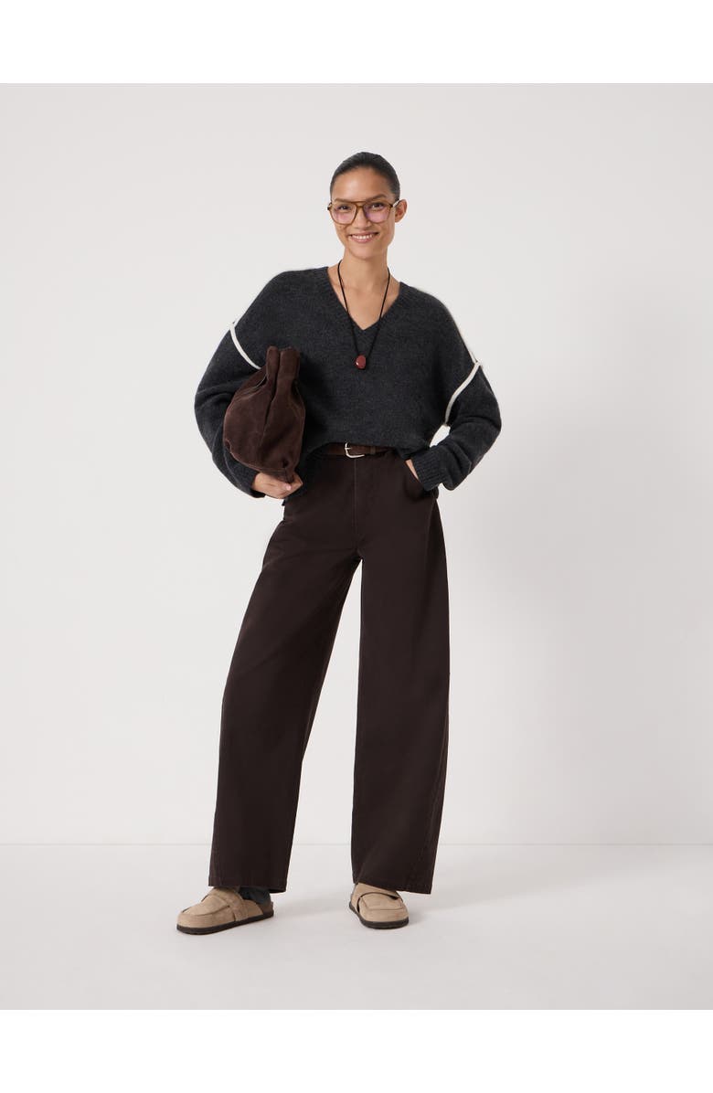 Hush Billie Wool Blend V Neck Sweater, Alternate, color, Charcoal Marl