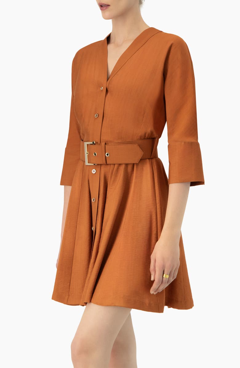 IVONNE Dolman Sleeve Solid Dress with Belt, Alternate, color, Brown