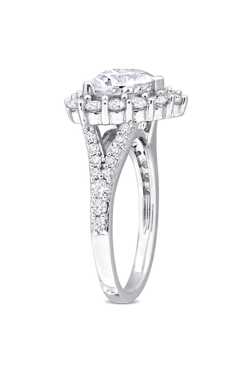 Julianna B. 3ct D.E.W. Moissanite Heart Halo Ring, Alternate, color, Sterling Silver