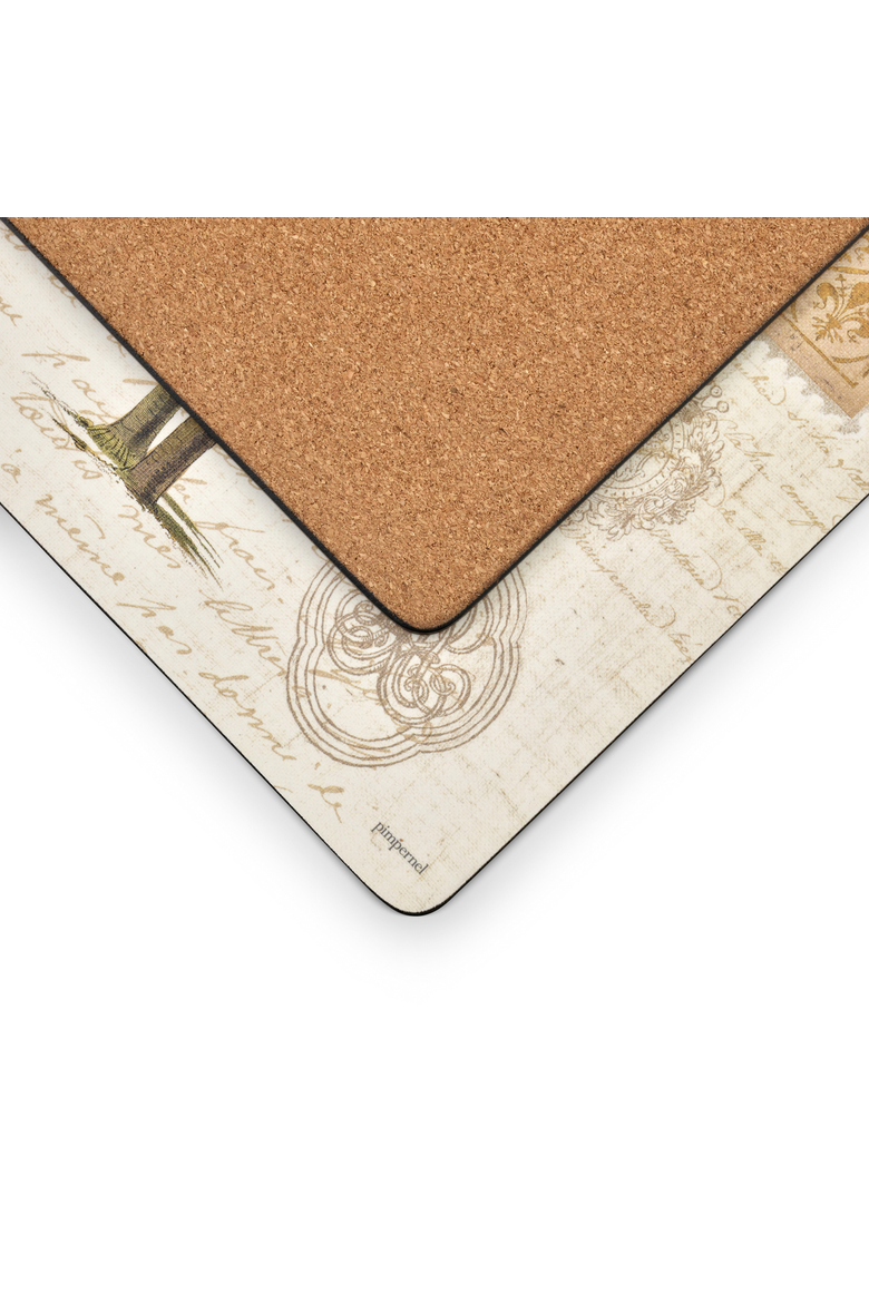 Vintage Palm Study Set of 4 Cork Back Placemats, Alternate, color, Multi