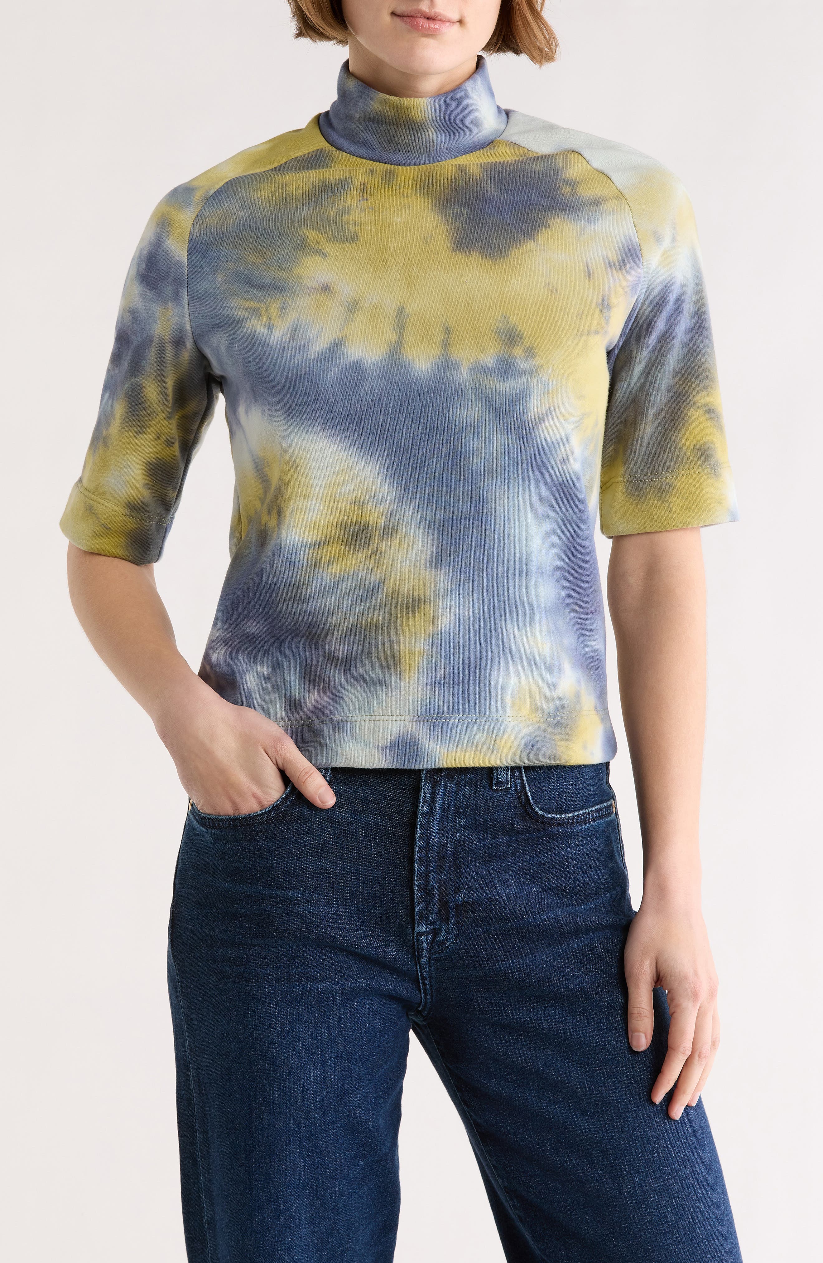 Mock Neck Short Sleeve Sweater - image 3