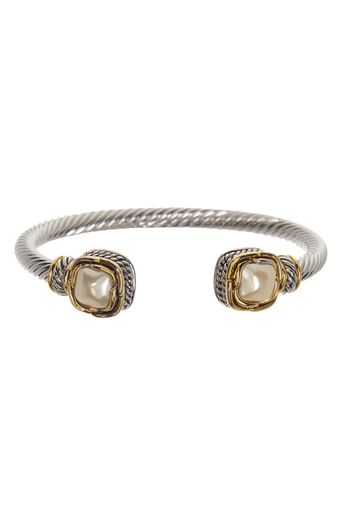Juvell MESHMERISE Twisted Cable Mother Of Pearl Bangle