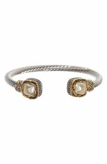 Juvell MESHMERISE Twisted Cable Mother Of Pearl Bangle