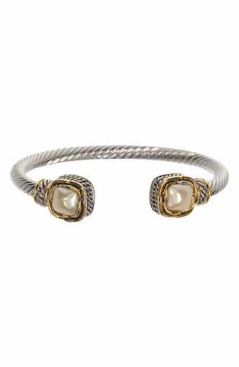 Juvell MESHMERISE Twisted Cable Mother Of Pearl Bangle