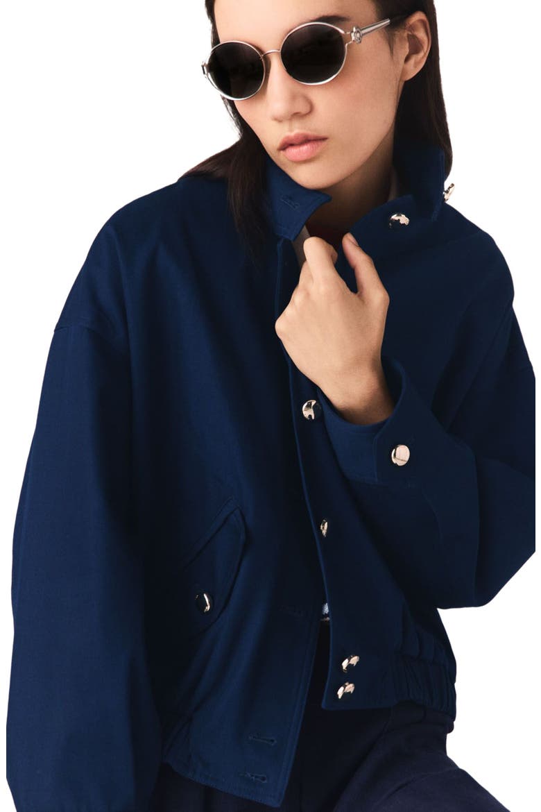 Cotton bomber jacket, Alternate, color, Navy
