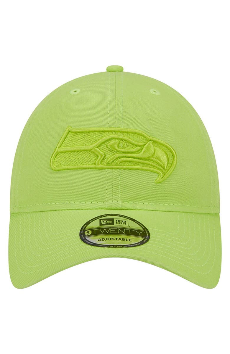 New Era Men's New Era Neon Green Seattle Seahawks Core Classic 2.0 Brights 9TWENTY Adjustable Hat, Alternate, color, 