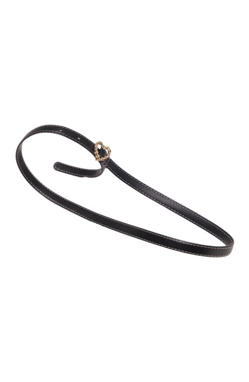 Maje Slim Heart Belt In Black