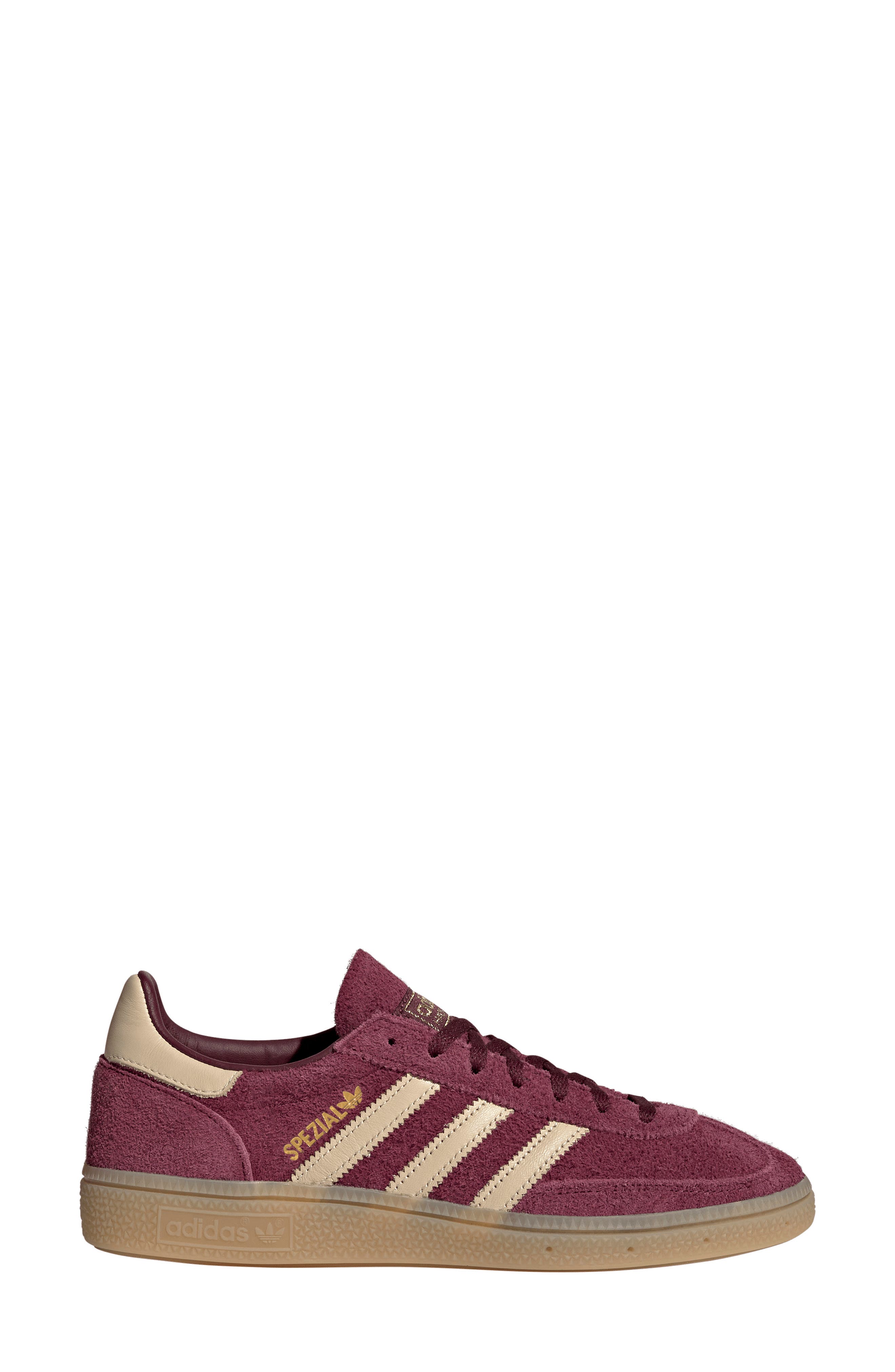 adidas Handball Spezial Sneaker, Alternate, color, Maroon/ Vanilla/ Gold