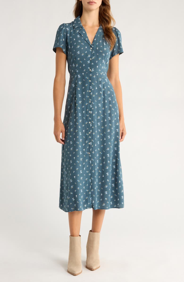 Lucky Brand Front Button Midi Dress, Main, color,