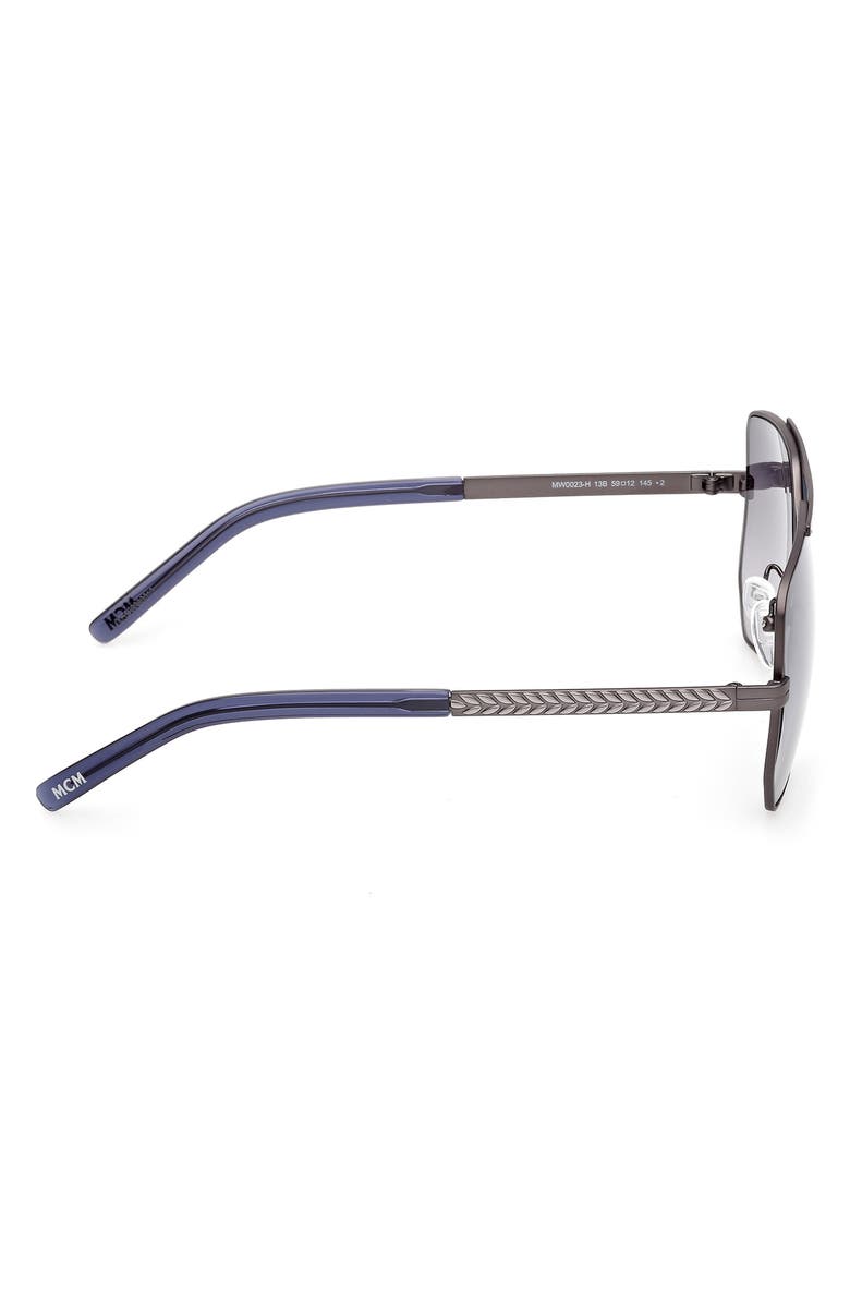 MCM 59mm Polarized Navigator Sunglasses, Alternate, color, Matte Dark Ruthenium / Gradient Smoke