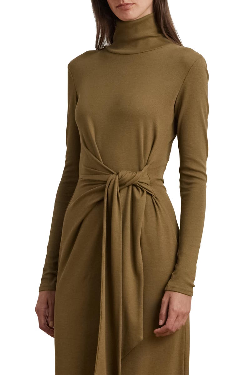 Lauren Ralph Lauren Tie Waist Long Sleeve Rib Dress, Alternate, color,