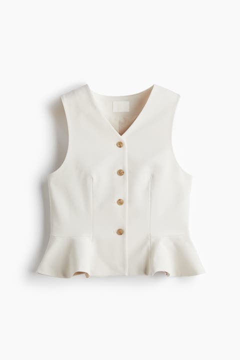 V-neck Peplum Waistcoat