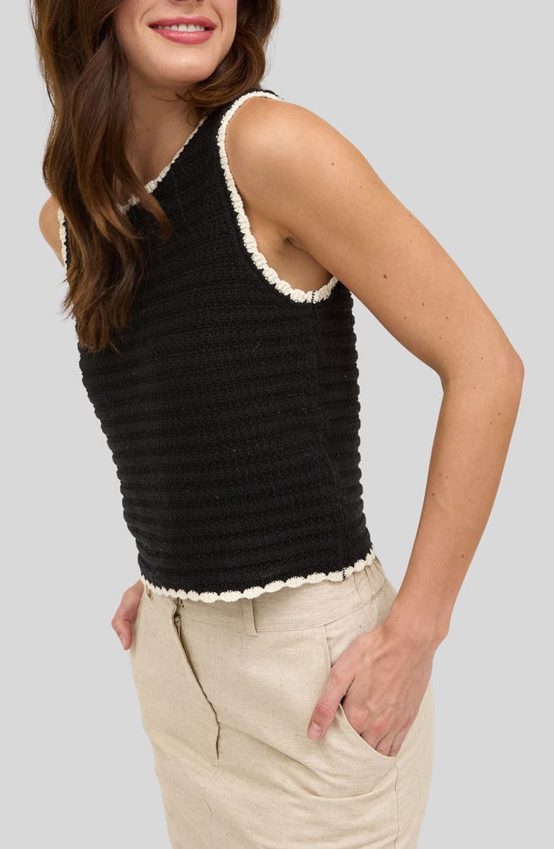 Blu Pepper Contrast Trim Knit Top, Alternate, color, 