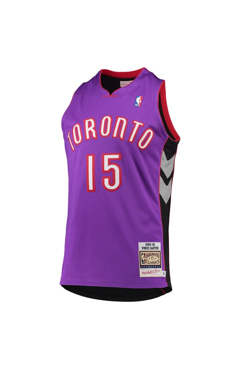 Mitchell & Ness Men's Mitchell & Ness Vince Carter Purple Toronto Raptors 1999/2000 Hardwood Classics Authentic Jersey, Alternate, color,