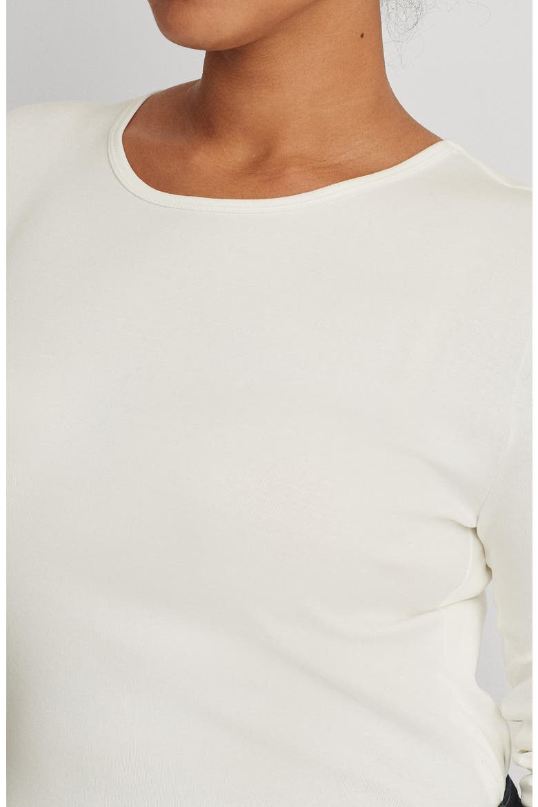 Long Sleeve Stretch Cotton Tee, Alternate, color, WHITE