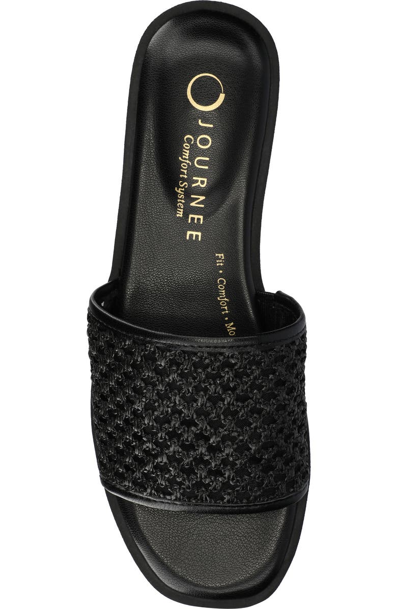 Journee Collection Prisilla Slide Sandal, Alternate, color, Black Open Raffia