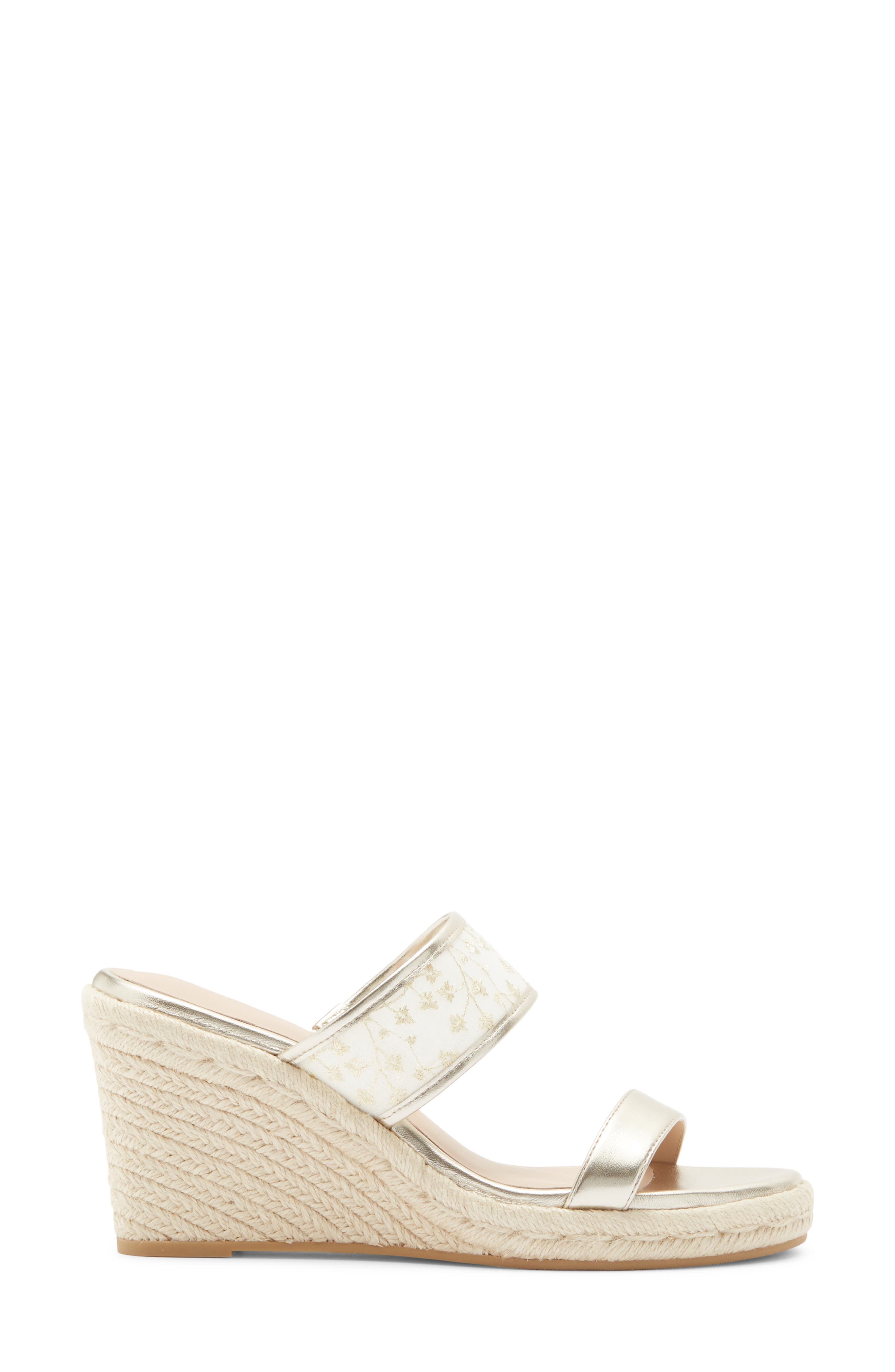 Lily Espadrille Wedge Slide Sandal, Alternate, color, PLATINO