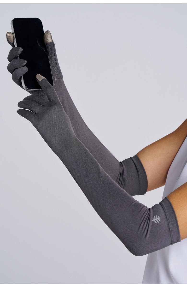 Coolibar Long Full Finger UV Sun Gloves - UPF 50+ Sun Protection - Culebra, Alternate, color, Charcoal