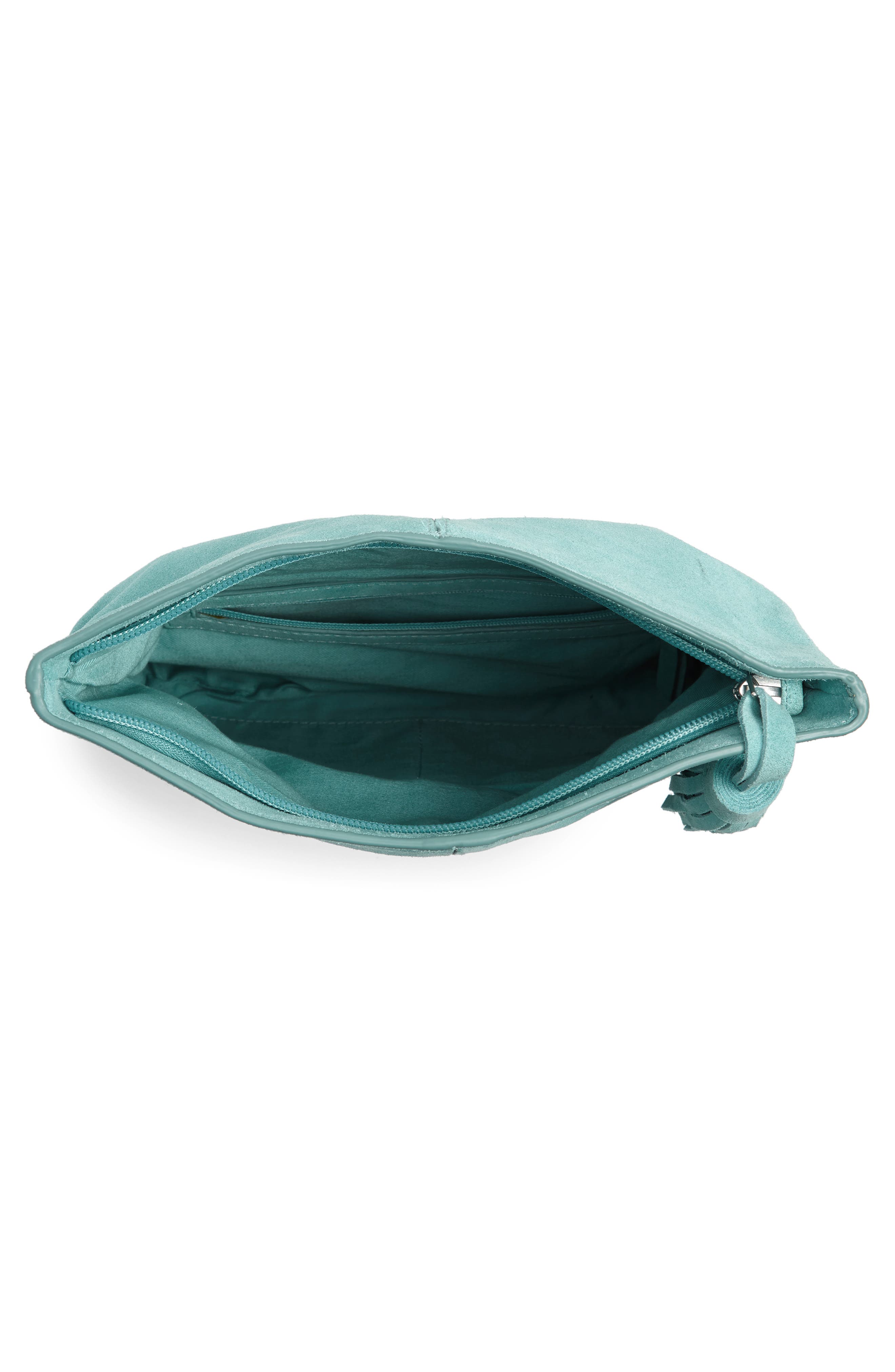 Suede Clutch, Alternate, color, BLUE TURQUOISE