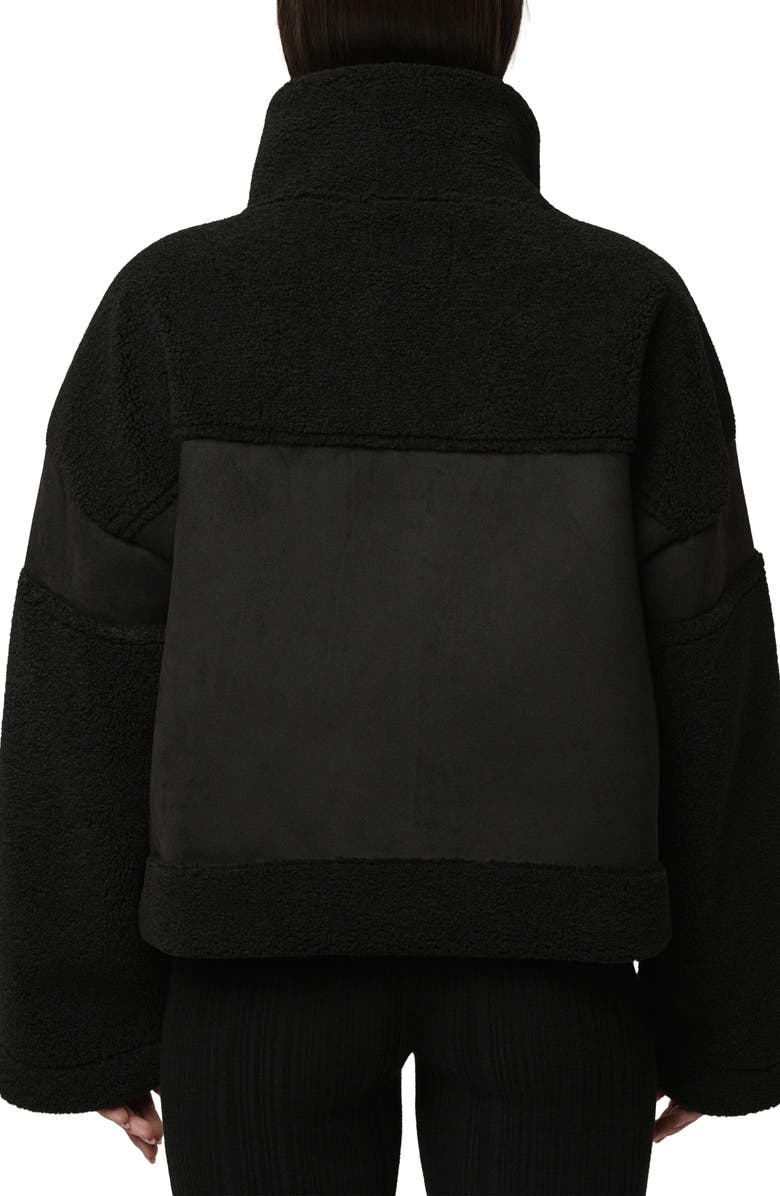 JLUXLABEL Faux Shearling Coat, Alternate, color, Black