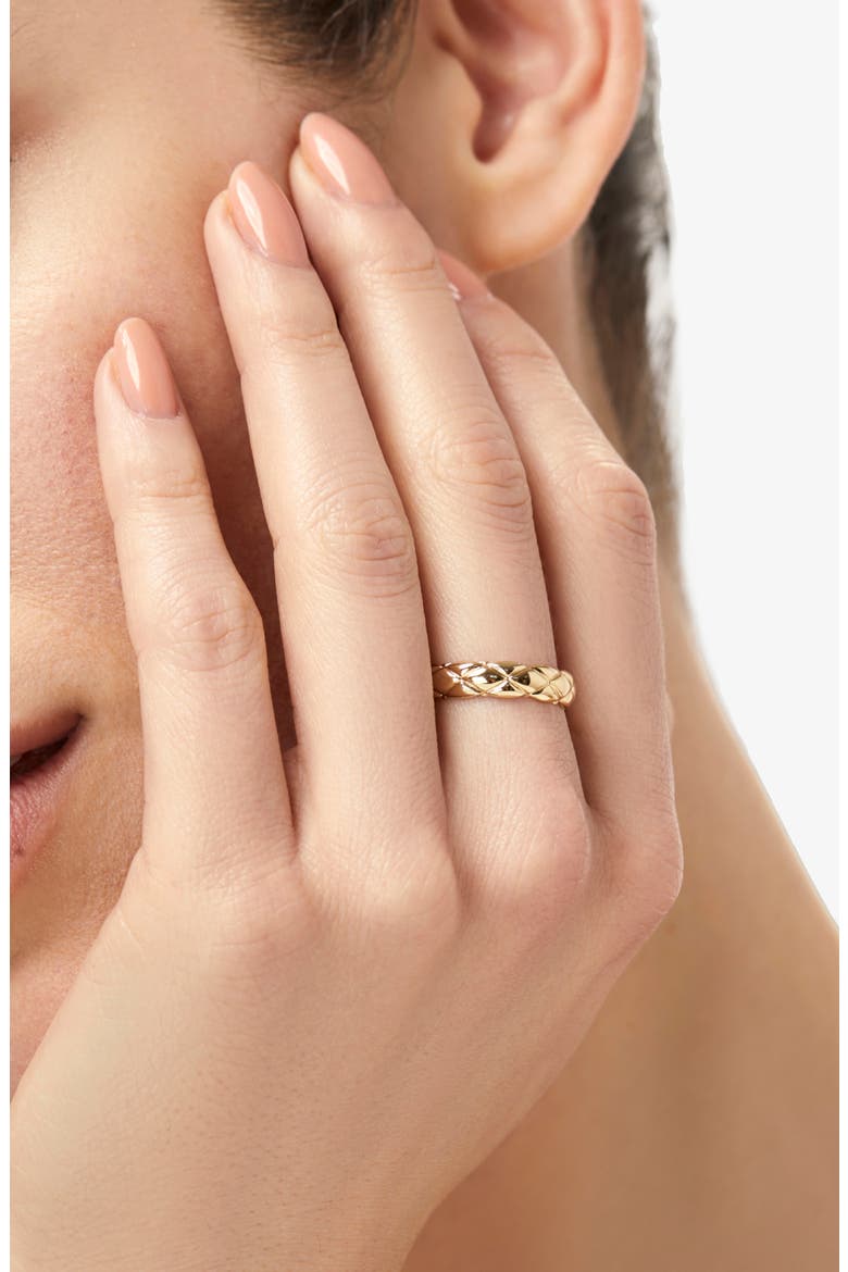 Quilted Ring - Zeta, Alternate, color, Gold