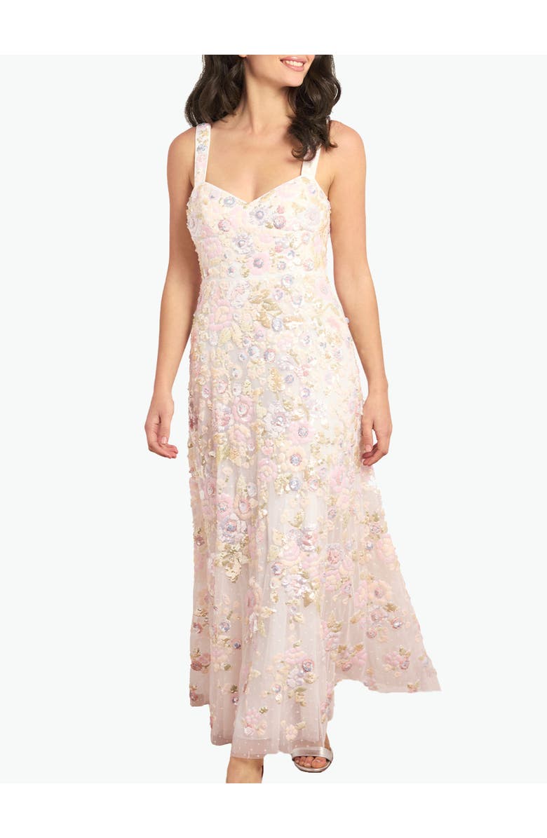 Needle & Thread Sequin Paradise Sweetheart Ankle Gown, Main, color, Swan White/Multi