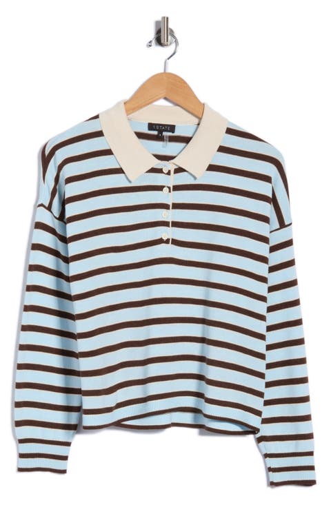 Striped Long Sleeve Polo