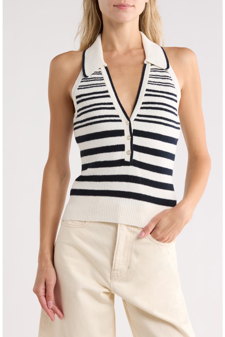 Meera Striped Knit Tank, Main, color, OFF WHITE/NAVY