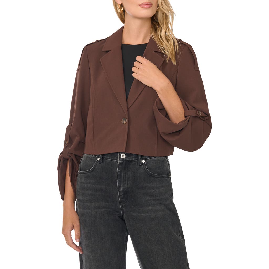1.state Tie Cuff Trench Jacket In Cappuccino
