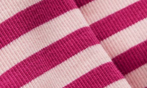 Mini Boden Kids' Stripe Rib Knit Flare Leggings In Red