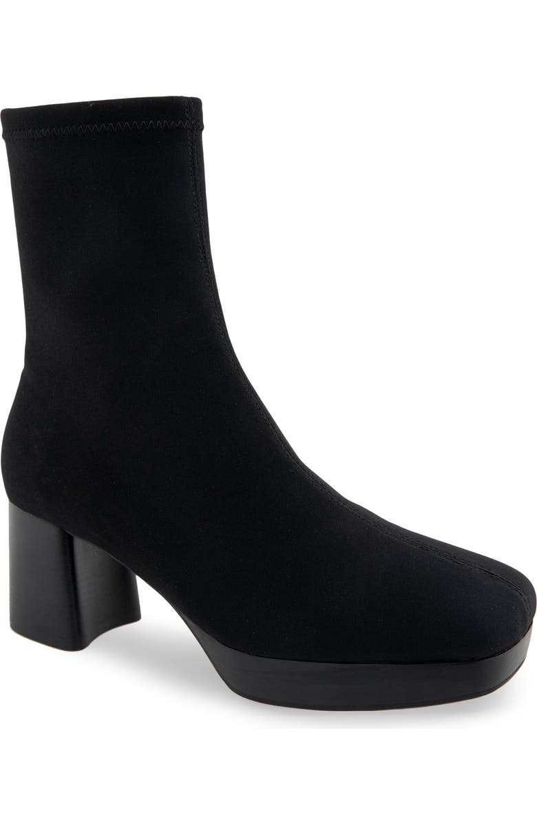 Aerosoles Sussex Block Heel Platform Bootie, Main, color, Black Stretch Gabardine