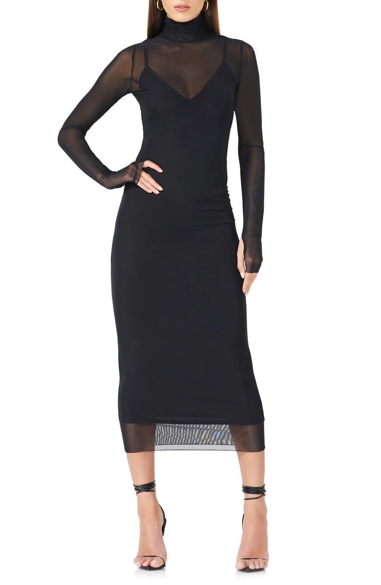 AFRM Shailene Sheer Long Sleeve Dress, Main, color,