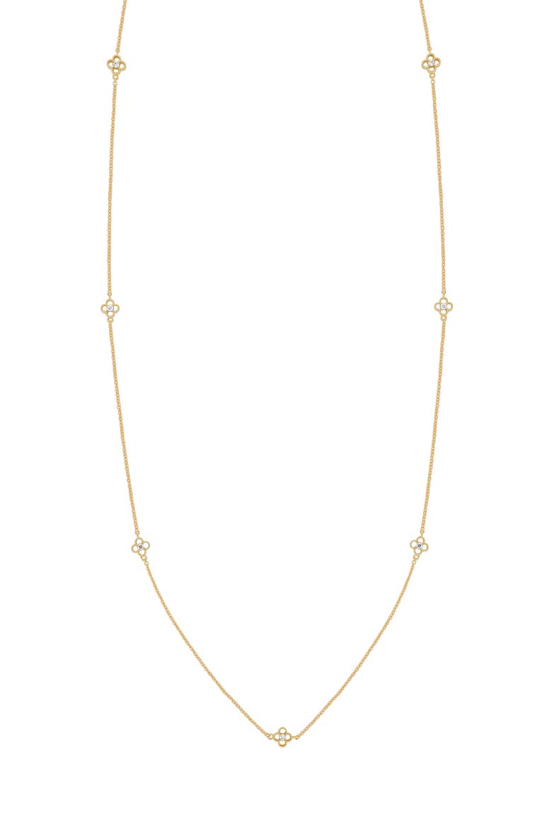Mykonos Diamond Station Necklace, Main, color, 18K YELLOW GOLD