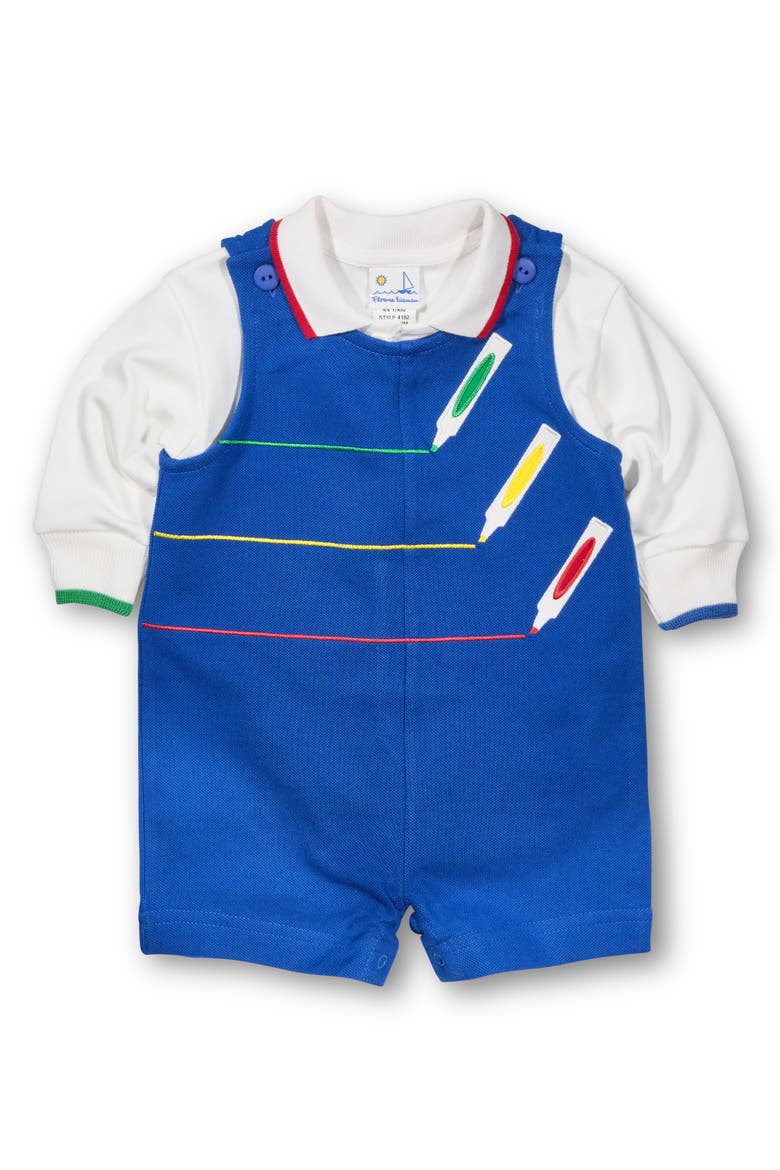 French Terry Shortall With Markers, Alternate, color, Royal Multicolor