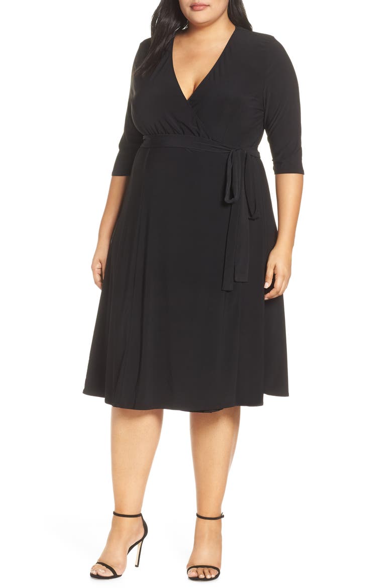 Essential Wrap Dress, Main, color, BLACK NOIR