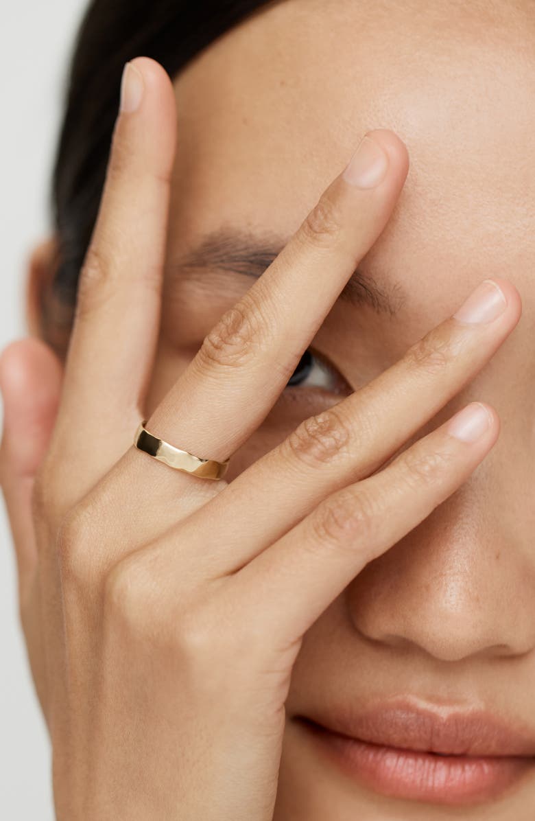 Monica Vinader Hammered Band Ring, Alternate, color, 14Kt Solid Gold