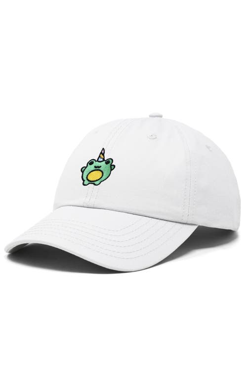 Dalix Froggy Unicorn Embroidered Cap In White