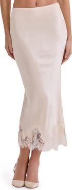 HOUSE OF CB Ciara Satin & Lace Midi Skirt