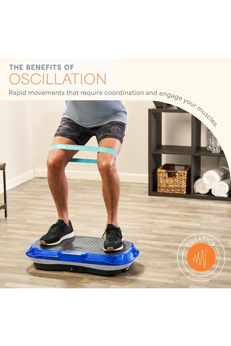 Waver Vibration Plate Exercise Machine Whole Body Vibrating Platform, Alternate, color, Blue